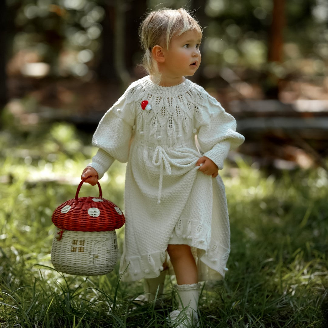 Hand knitted cotton and bamboo children's dress: The Shirley Dress