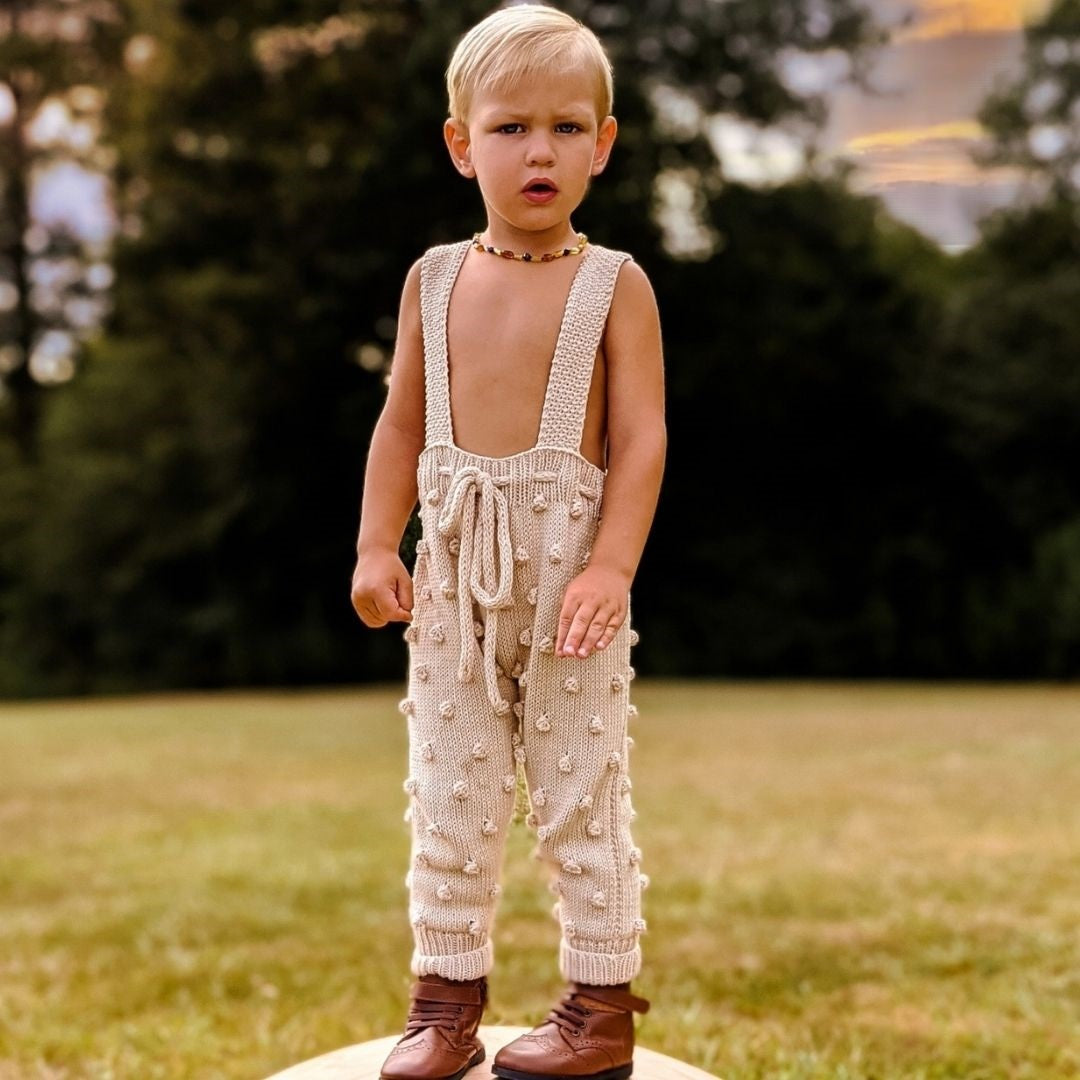 Hand knitted Henley Suspenders for Boys and Girls