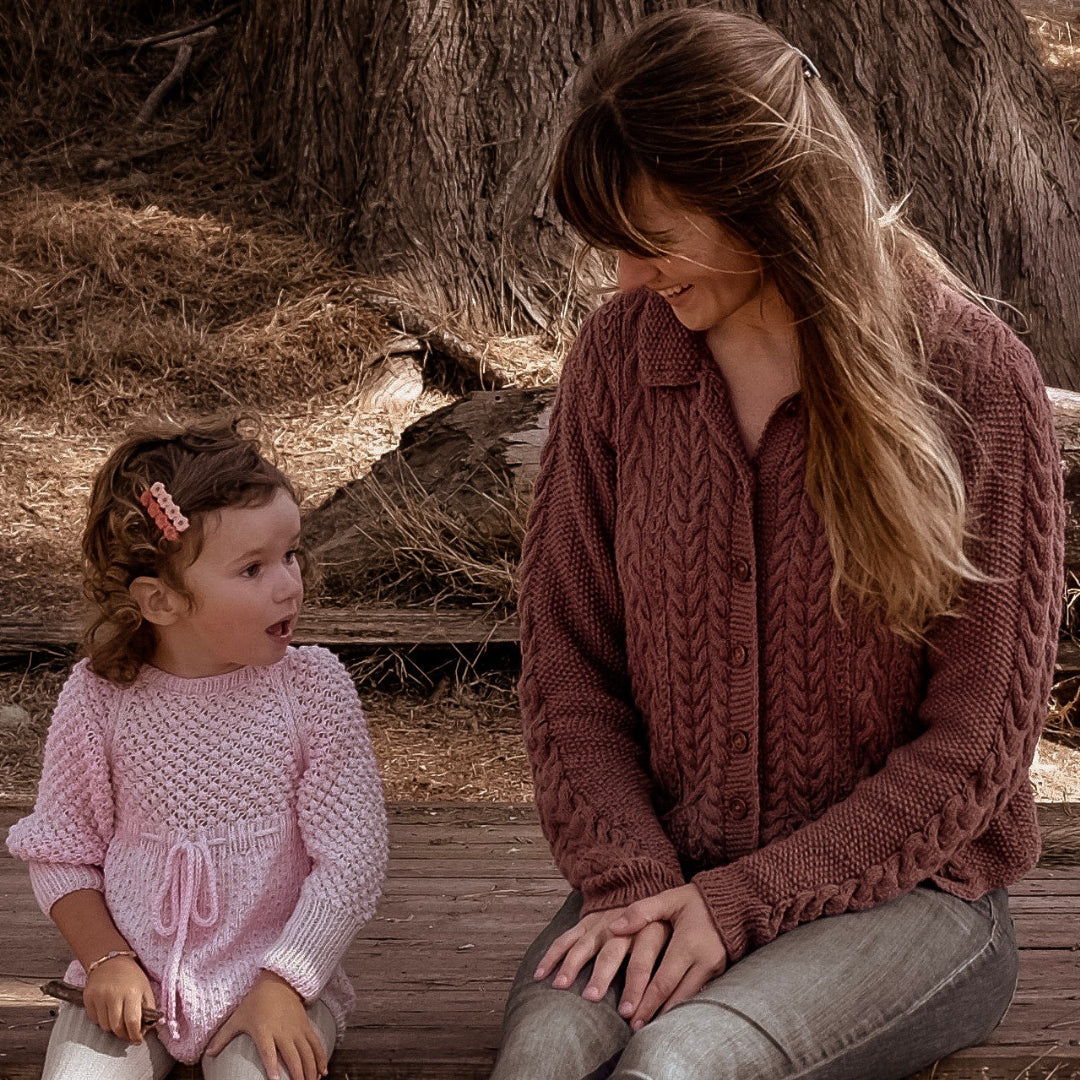 Rio Romper and Ada Cardigan for mom and kid