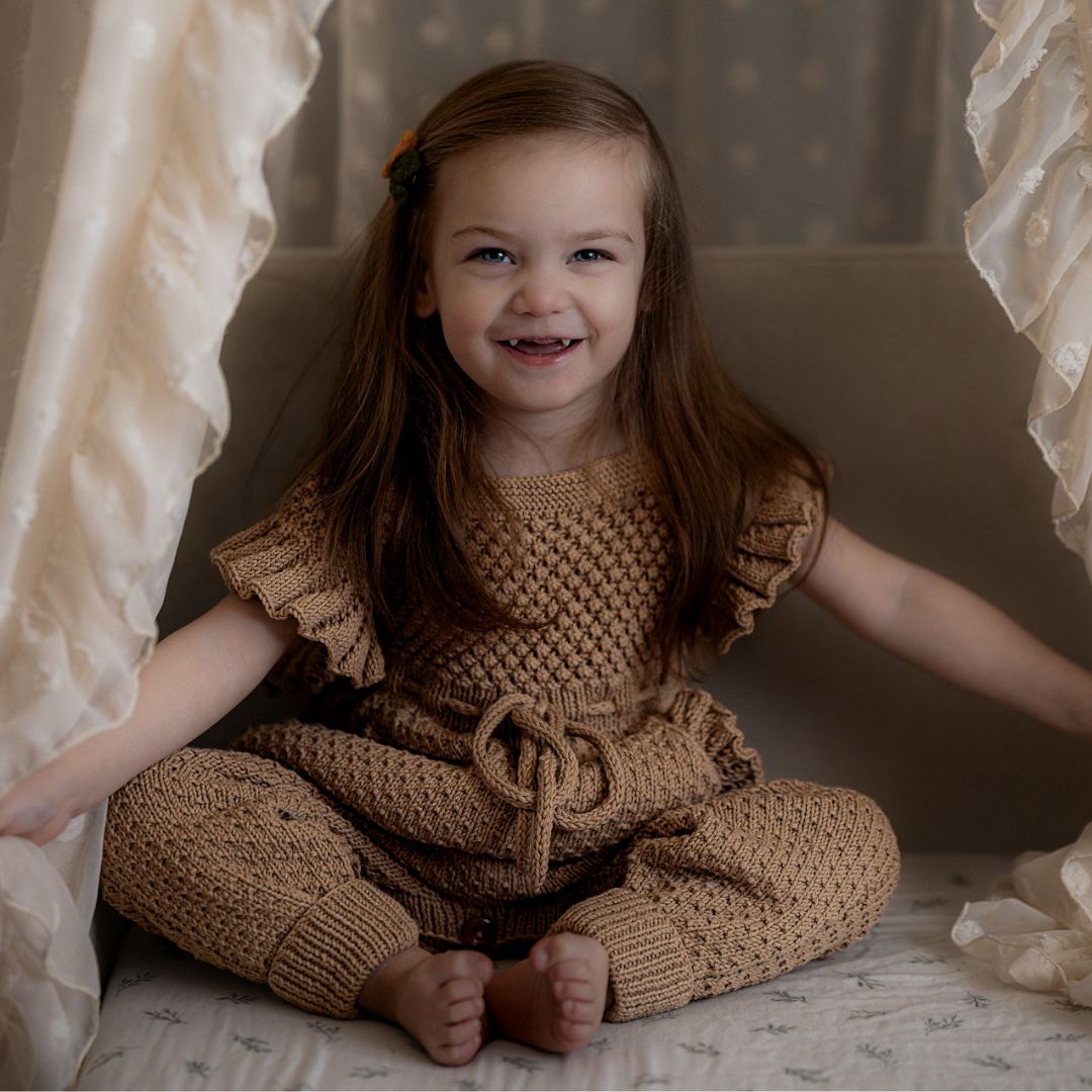 Alice-Romper-flutter-sleeves-brown