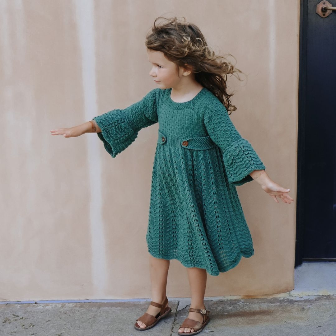 Children-June-Dress-Hunter-Green-Lace knit