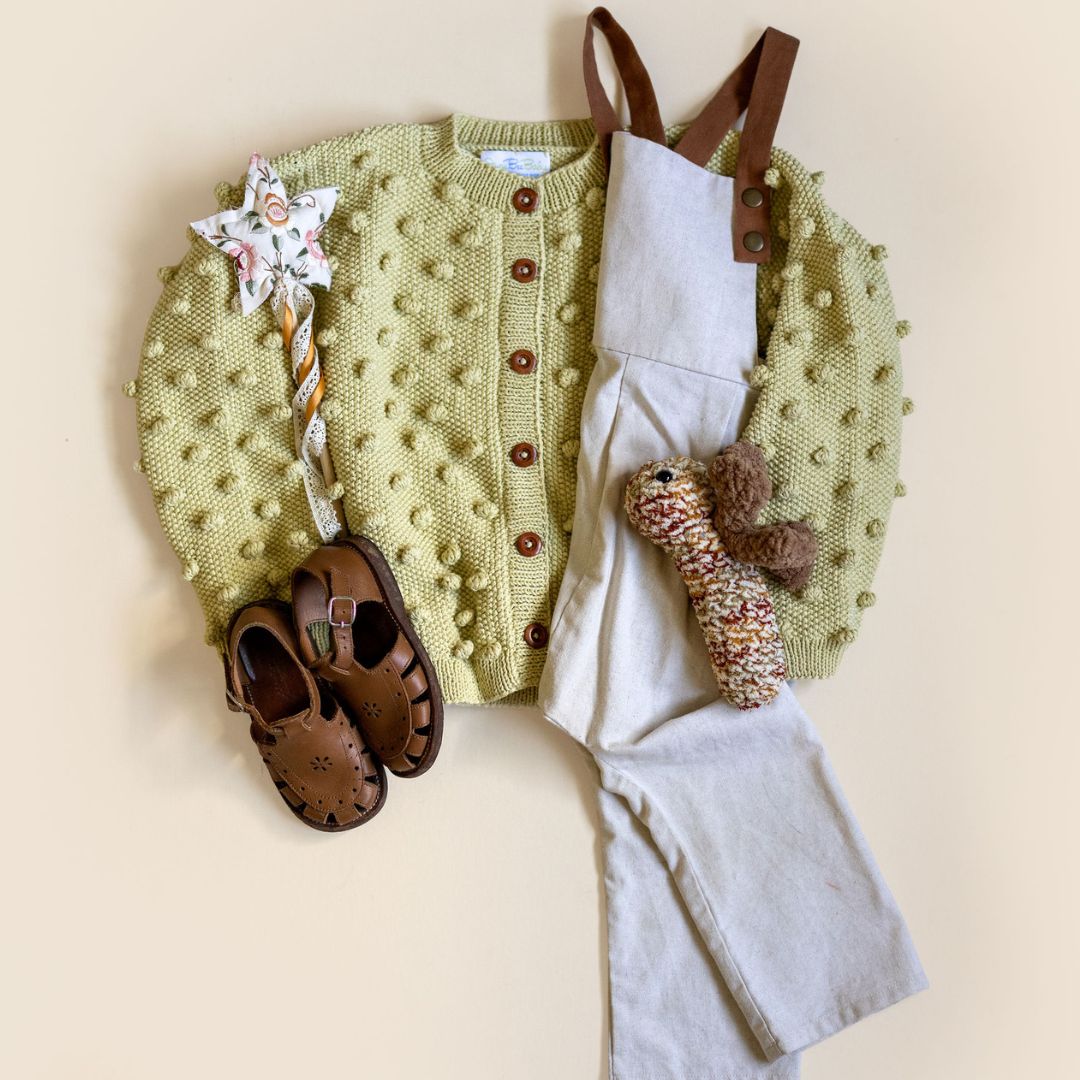 Dublin Cardigan in Light Yellow - Cotton Bamboo Baby Cardigan | JuneBee Baby
