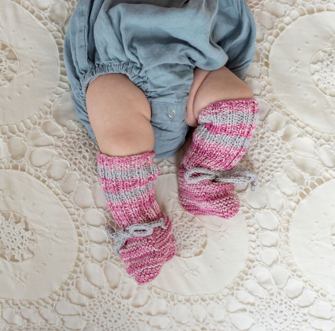 Eden-Baby-Booties-Multi-Pink-Gray