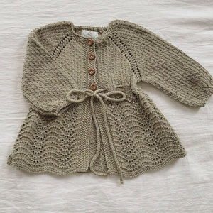 Girls-Lux-Cardi-Khaki-Green