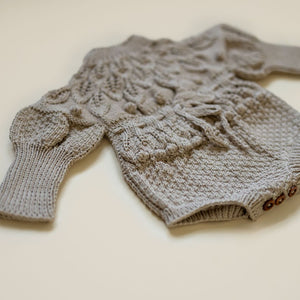 Shirley Romper in Light Clay - Detail View | JuneBee Baby