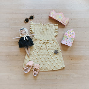 Popcorn-Knit-Dress-Light-Yellow