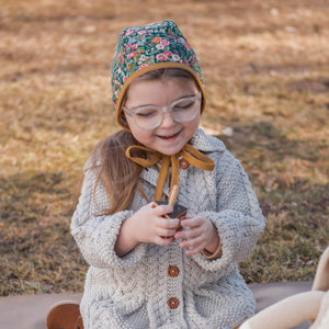 Ada Cardigan in light gray - cable knit kids and women cardigan by JuneBee Baby
