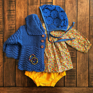 Baby Diaries Cardigan in dark blue - handmade kids cardigan by JuneBee Baby
