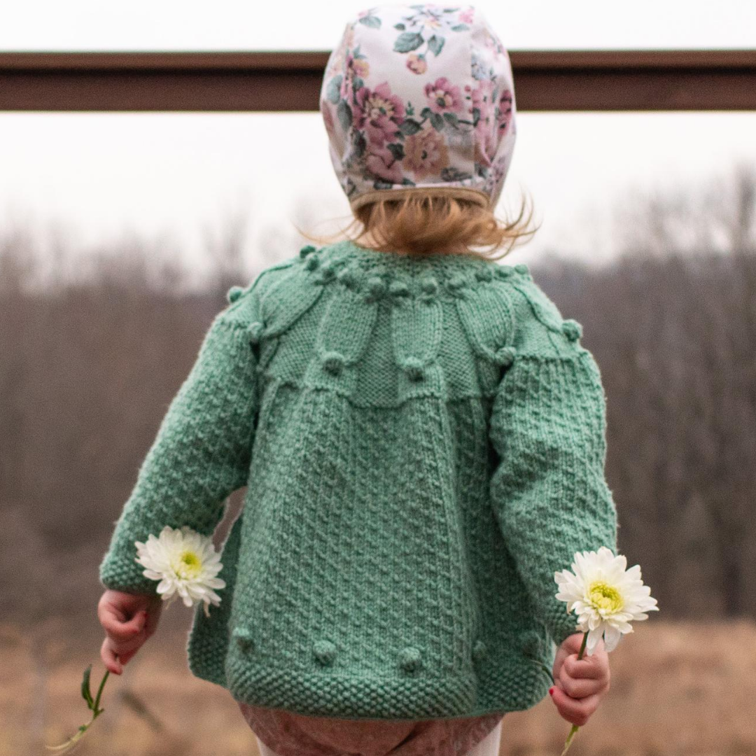 Baby Owl Cardigan in sage green - cotton bamboo owl motif cardigan by JuneBee Baby

