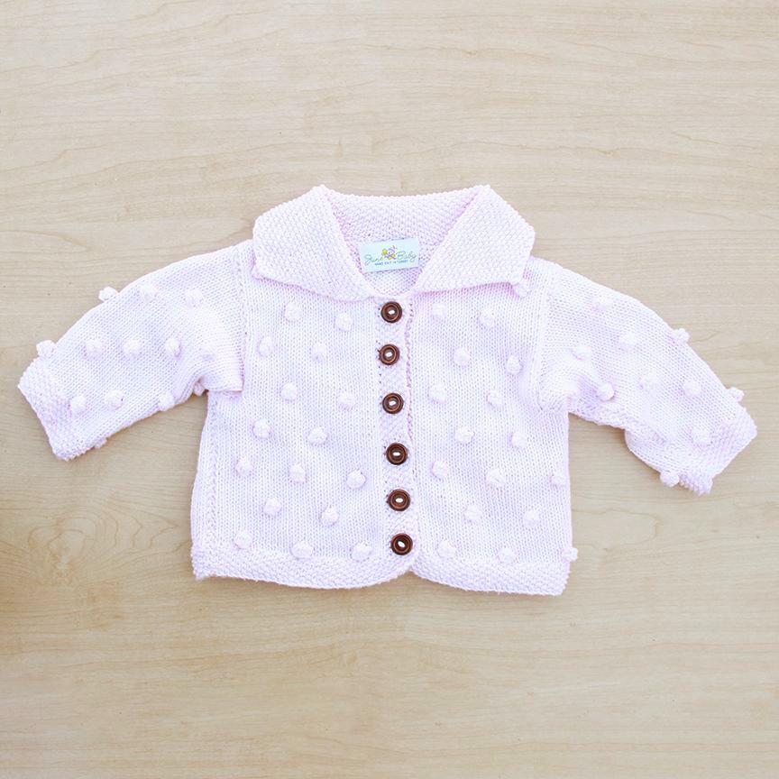 Carrie Cardigan in light pink - handmade kids cardigan by JuneBee Baby
