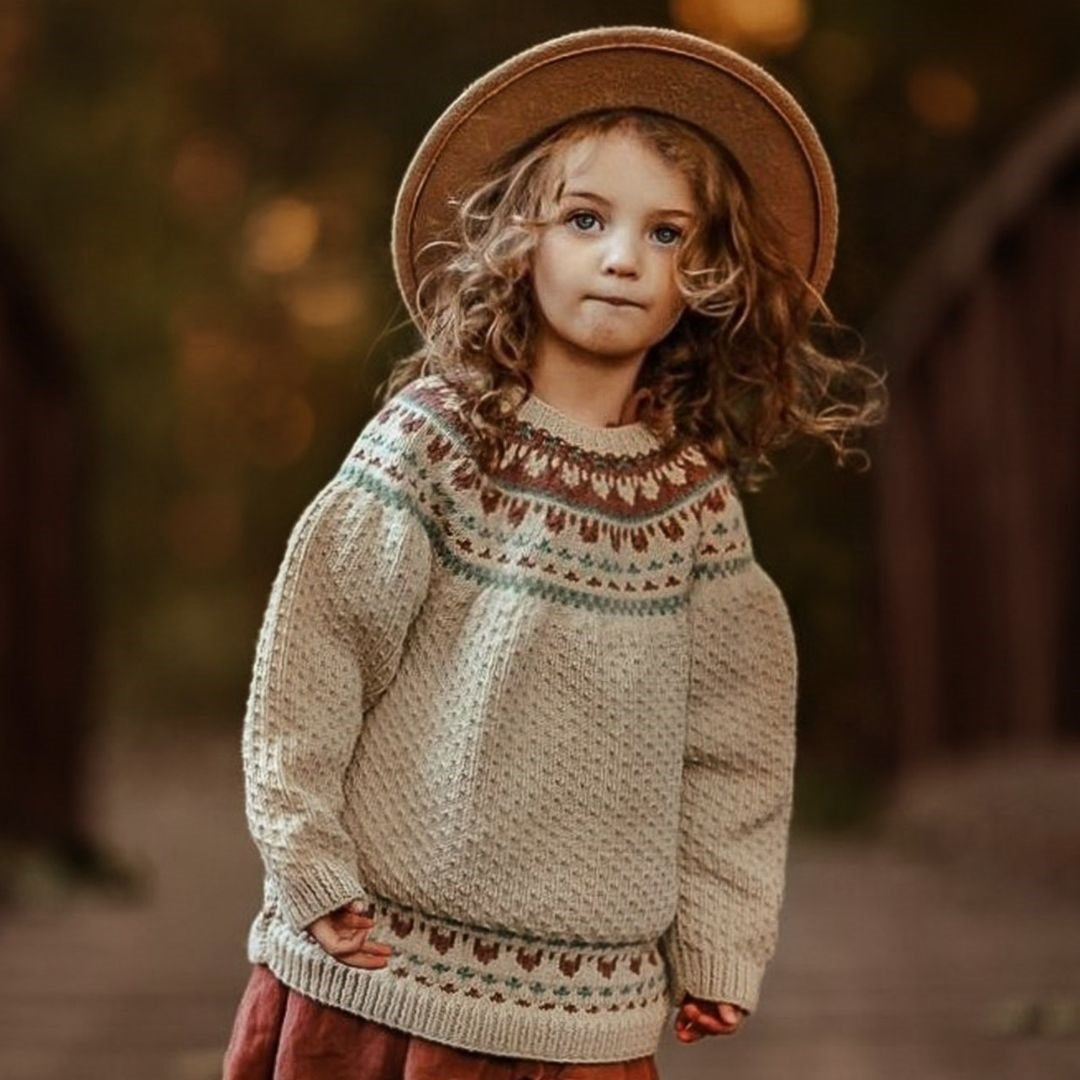Hand-knit-Nordic-Style-Sweater-Oatmeal