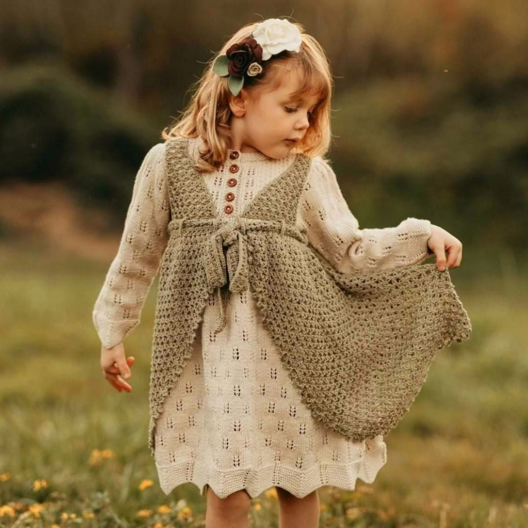 Lavinia-Dress-Ecru-Olive-Green