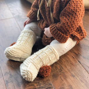 Pom-Pom-Socks-Ivory-Rust