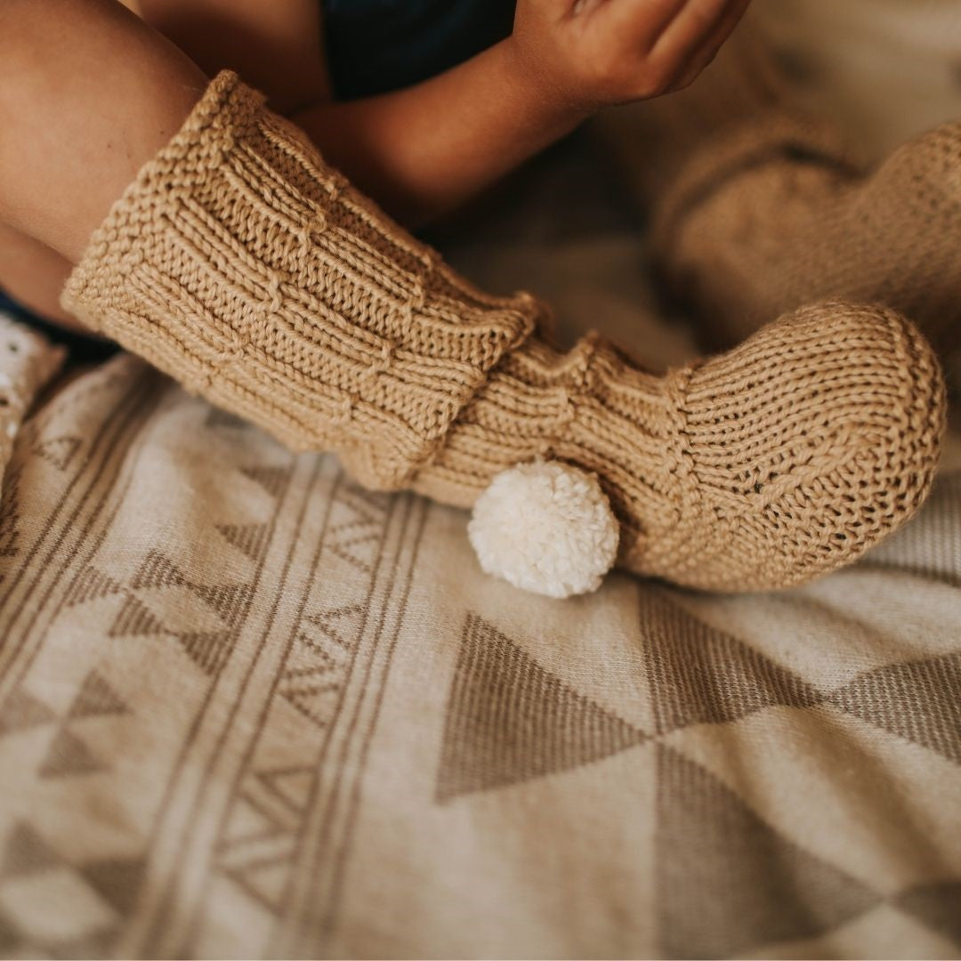 Pom-Pom-Socks-Light-Brown