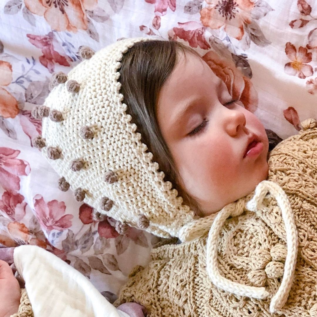 Popcorn-Bonnet-Ivory-Brown