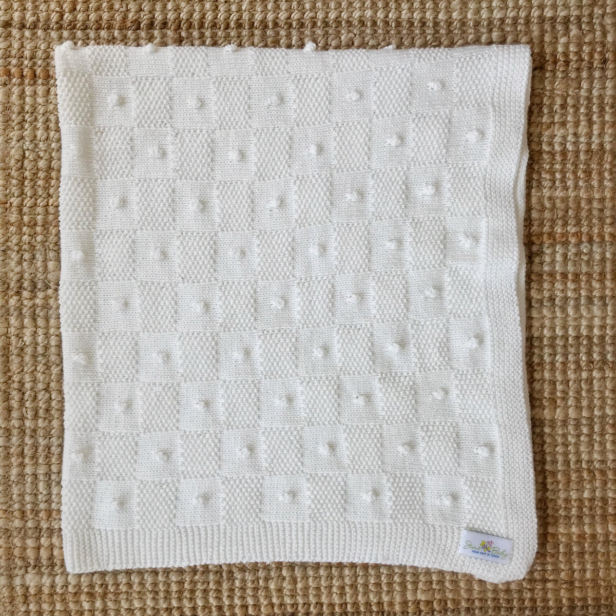 Popcorn-Knit-Blanket-White