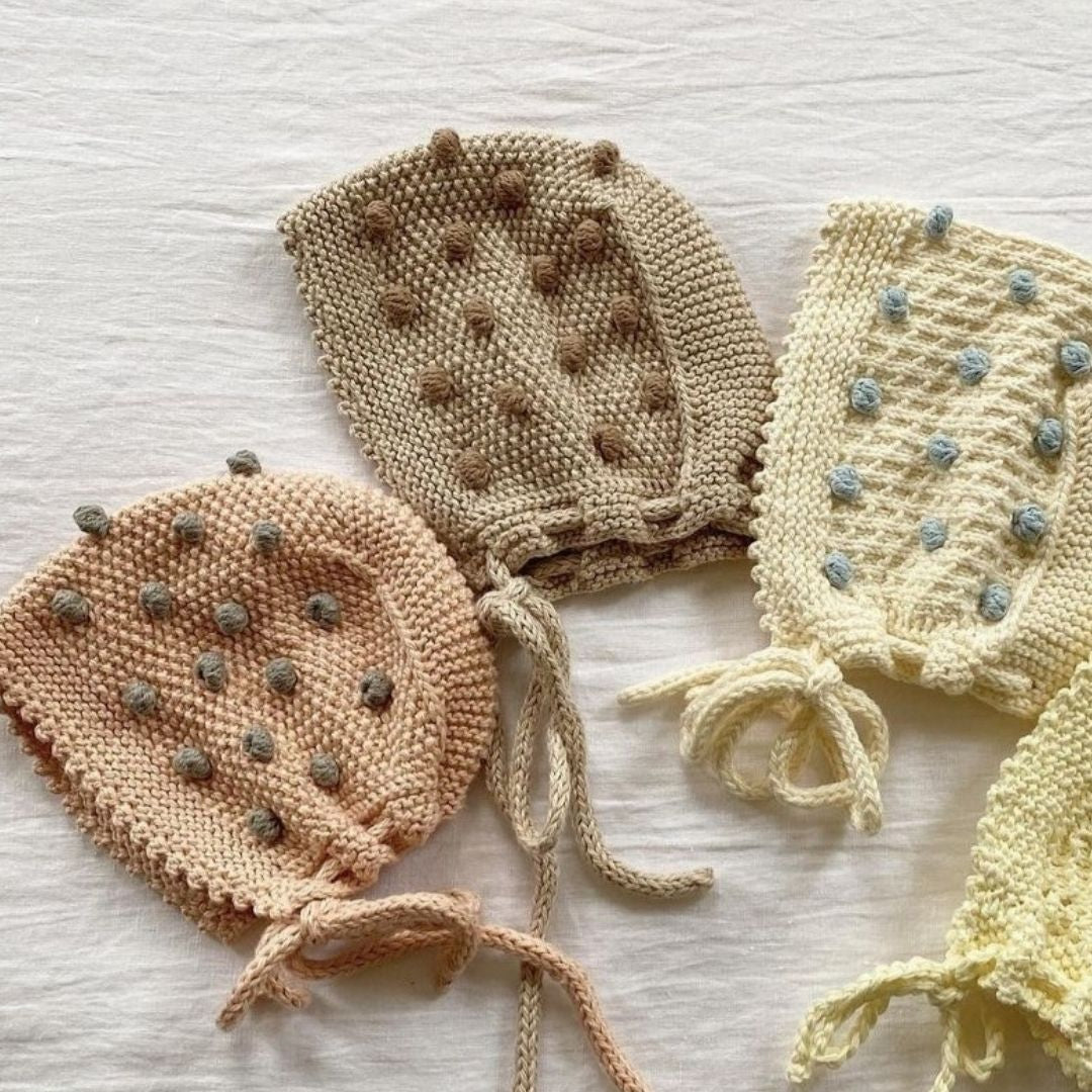 Popcorn-Knit-Bonnets