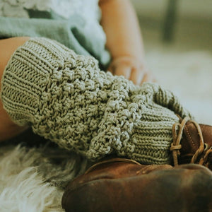 Popcorn-Neck-Scarf-Leg-Warmers-Khaki-Green