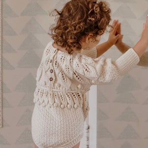 Shirley Romper in Cream - Handmade Cotton Baby Clothing