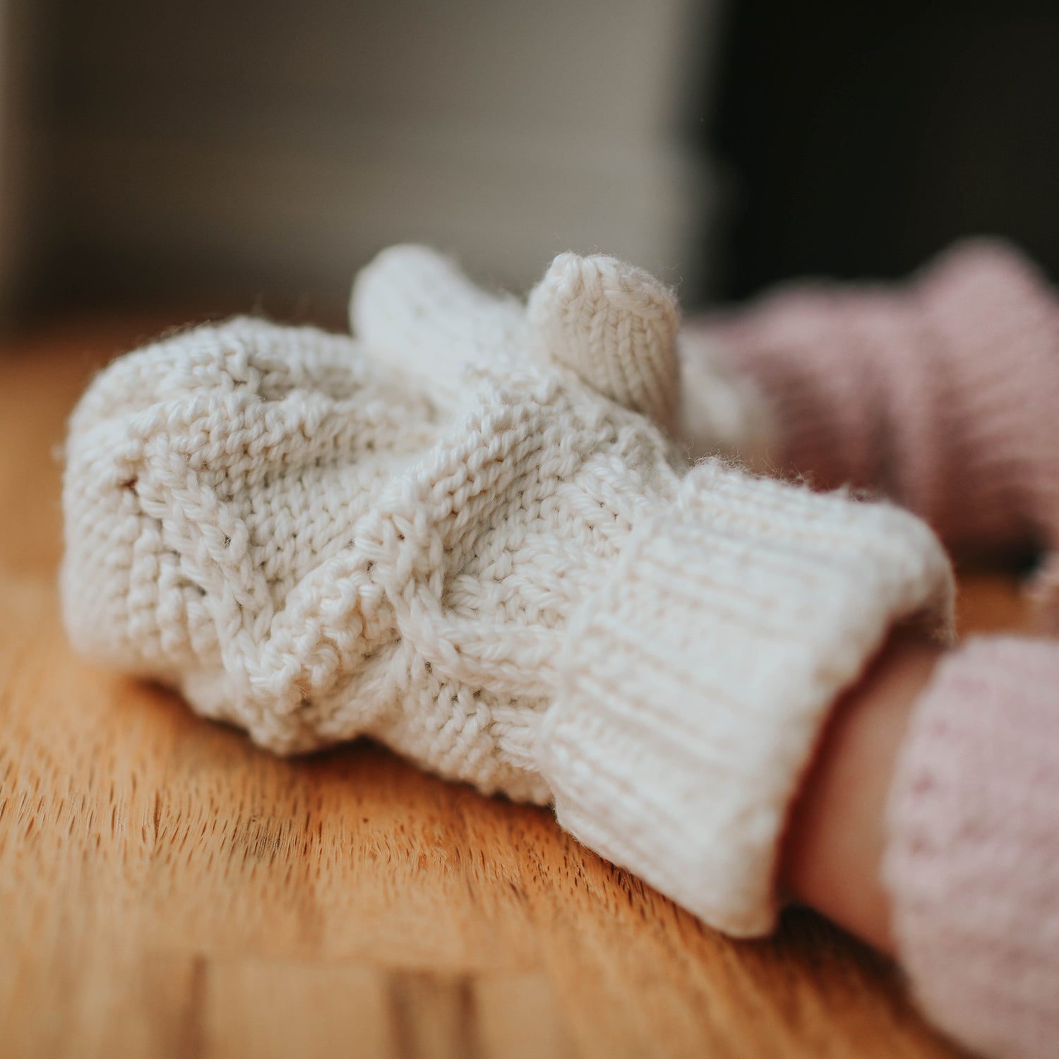 Unisex-Timeless-Classic Mittens-Ivory